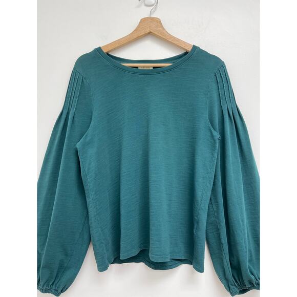 Nation LTD Sabine Balloon Sleeve Boho Romantic Soft Long Sleeve Tee Teal Large* - Picture 3 of 10